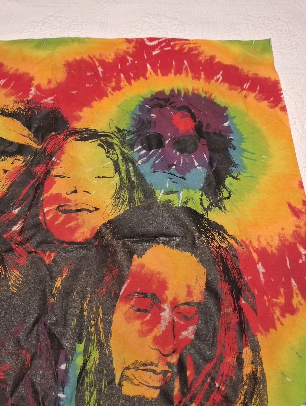 Bohemian 60's musicians tie-dye tapestry